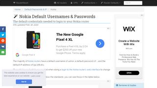 
                            4. Nokia Default Password, Login & IP List (updated February 2019 ...