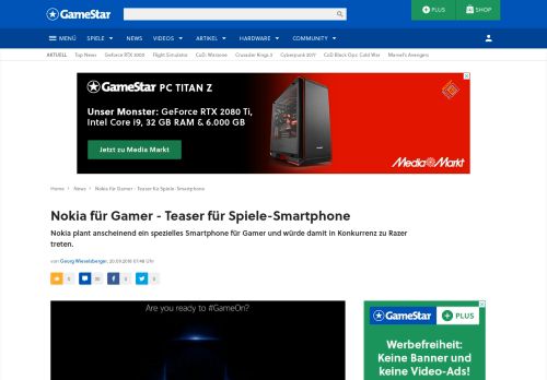 
                            11. Nokia für Gamer - Teaser für Spiele-Smartphone - GameStar