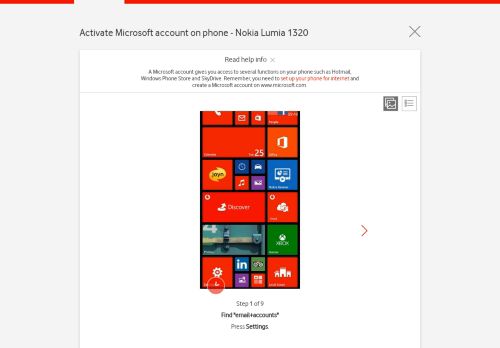 
                            11. Nokia Lumia 1320 - Activate Microsoft account on phone | Vodafone ...