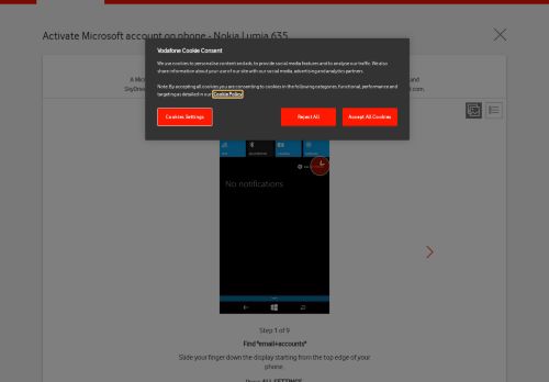 
                            9. Nokia Lumia 635 - Activate Microsoft account on phone | Vodafone ...