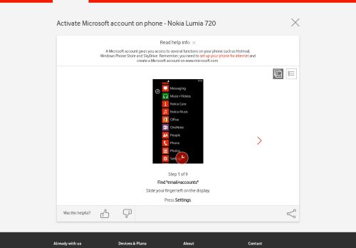 
                            10. Nokia Lumia 720 - Activate Microsoft account on phone | Vodafone ...