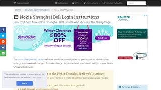 
                            12. Nokia Shanghai Bell Login: How to Access the Router Settings ...