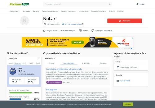 
                            7. NoLar - Reclame Aqui