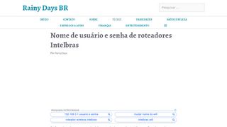 
                            6. Nome de usuário e senha de roteadores Intelbras - IP, interface web