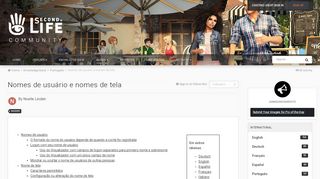 
                            13. Nomes de usuário e nomes de tela - Português - SecondLife Community