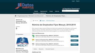 
                            11. Nómina de Empleados Fijos Mescyt, 2018 - Datasets - Portal de Datos ...
