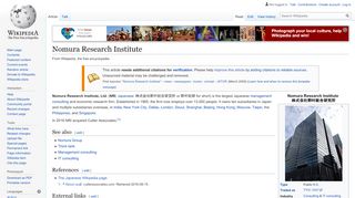 
                            10. Nomura Research Institute - Wikipedia