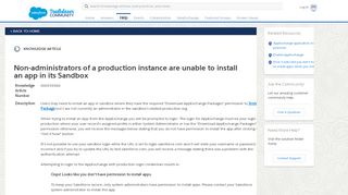 
                            13. Non-administrators of a production instance are ... - Salesforce Help