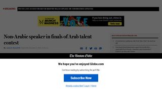 
                            7. Non-Arabic speaker in finals of Arab talent contest - The Boston Globe