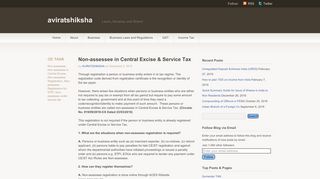 
                            12. Non-assessee in Central Excise & Service Tax | aviratshiksha