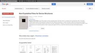 
                            10. Non-Crystalline Films for Device Structures - Google Books-Ergebnisseite