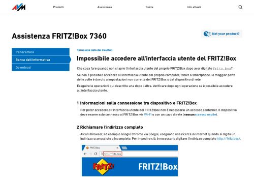 
                            5. Non è possibile accedere all'interfaccia utente del FRITZ!Box - Avm