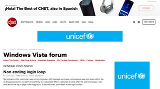 
                            12. Non ending login loop - Forums - CNET