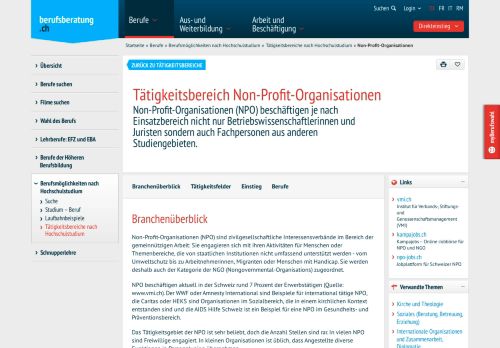 
                            13. Non-Profit-Organisationen - berufsberatung.ch