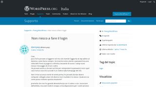 
                            1. Non riesco a fare il login | WordPress.org