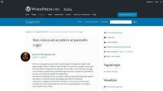 
                            3. Non riesco ad accedere al pannello Login | WordPress.org