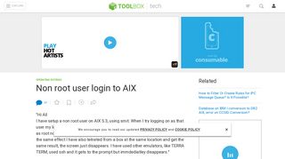 
                            5. Non root user login to AIX - Toolbox