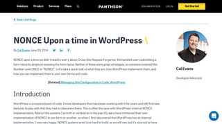 
                            7. NONCE Upon a time in WordPress | Pantheon - Pantheon.io
