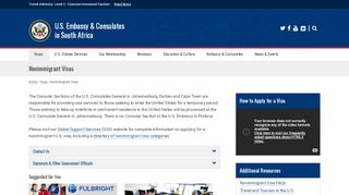
                            2. Nonimmigrant Visas | U.S. Embassy & Consulates in South Africa