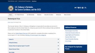 
                            8. Nonimmigrant Visas | U.S. Embassy in Barbados, the Eastern ...