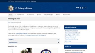 
                            2. Nonimmigrant Visas | U.S. Embassy in Ethiopia