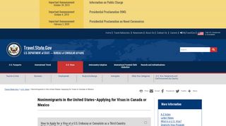 
                            6. Nonimmigrants in the United States–Applying for Visas in Canada or ...