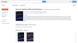 
                            7. Nonlinear Ordinary Differential Equations: An Introduction for ...