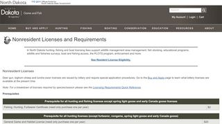 
                            12. Nonresident Licenses and Requirements | North Dakota Game and Fish