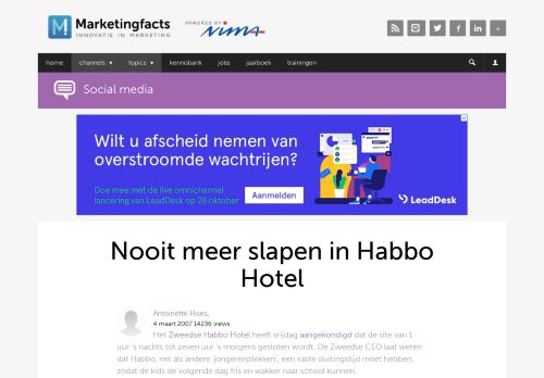 
                            7. Nooit meer slapen in Habbo Hotel | Marketingfacts