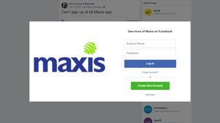 
                            7. Noor Azman - Can't sign up at all Maxis app | Facebook
