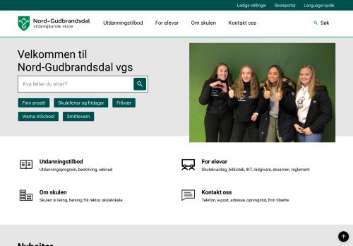 
                            6. Nord-Gudbrandsdal vidaregåande skule: Forsida