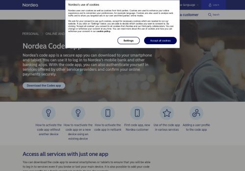 
                            8. Nordea Codes app - Personal | Nordea.fi