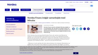 
                            11. Nordea Finans indgår samarbejde med Minuba | nordea.com