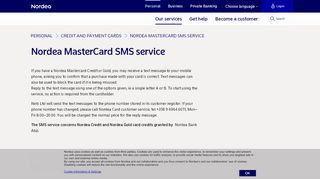 
                            4. Nordea MasterCard SMS service | Nordea.fi