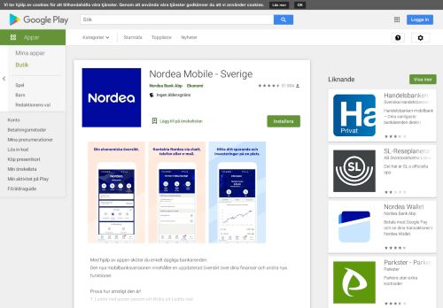 
                            9. Nordea Mobile – Sverige – Appar på Google Play