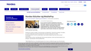 
                            12. Nordea tilslutter sig MobilePay | nordea.com