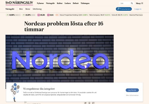 
                            11. Nordeas problem lösta efter 16 timmar | SvD