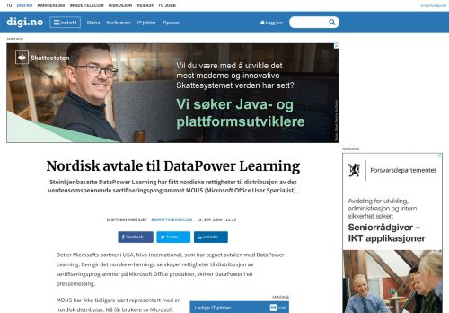 
                            11. Nordisk avtale til DataPower Learning - Digi.no