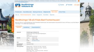 
                            12. Nordthüringer VB eG Filiale Bad Frankenhausen - Nordthüringer ...