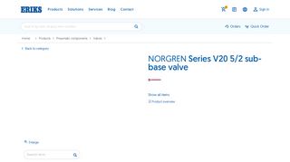 
                            6. NORGREN Series V20 5/2 sub-base valve | ERIKS shop NL