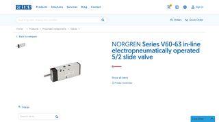 
                            8. NORGREN Series V60-63 in-line electropneumatically operated 5/2 ...