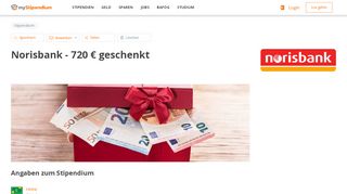 
                            11. Norisbank - 720 € geschenkt | myStipendium