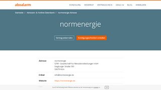 
                            6. normenergie Kündigungsadresse und Kontaktdaten - Aboalarm