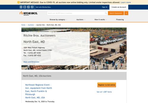 
                            9. North East, MD, USA Auction Site | Ritchie Bros. Auctioneers