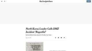 
                            9. North Korea Leader Calls DMZ Incident 'Regretful' - The New York Times