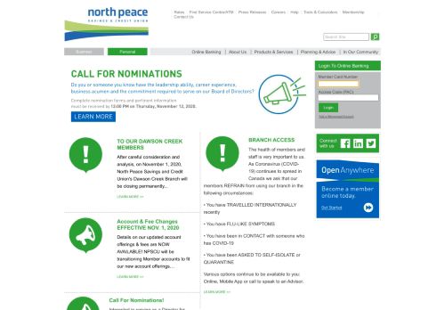 
                            9. North Peace Savings and Credit Union - Menu