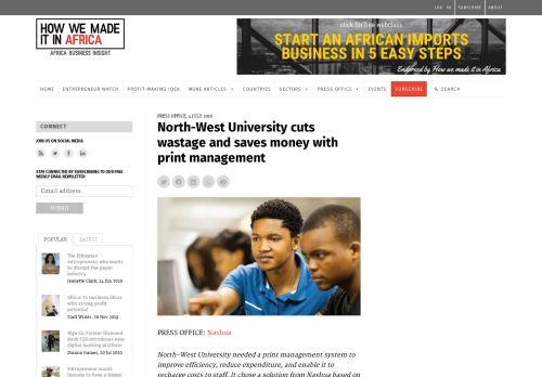 
                            8. North-West University cuts wastage and saves money with print ...