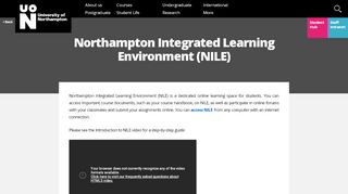 
                            2. Northampton Integrated Learning Environment (NILE) | University of ...