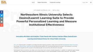 
                            10. Northeastern Illinois University Selects Desire2Learn® Learning ...