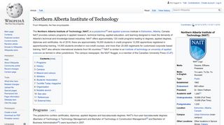
                            11. Northern Alberta Institute of Technology - Wikipedia